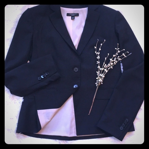 ANN TAYLOR PETITE TAILORED BLACK BLAZER LINED - Picture 1 of 7